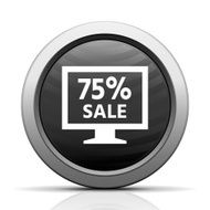 Computer Monitor icon on a round button - ElectSeries N66