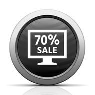 Computer Monitor icon on a round button - ElectSeries N67