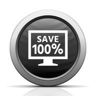 Computer Monitor icon on a round button - ElectSeries N81