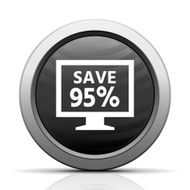 Computer Monitor icon on a round button - ElectSeries N82