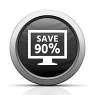 Computer Monitor icon on a round button - ElectSeries N83