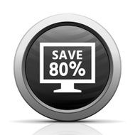Computer Monitor icon on a round button - ElectSeries N85