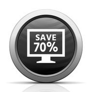 Computer Monitor icon on a round button - ElectSeries N87