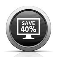 Computer Monitor icon on a round button - ElectSeries N93