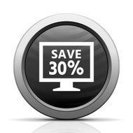 Computer Monitor icon on a round button - ElectSeries N95