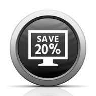 Computer Monitor icon on a round button - ElectSeries N97