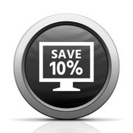 Computer Monitor icon on a round button - ElectSeries N99