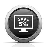 Computer Monitor icon on a round button - ElectSeries N100