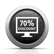 Computer Monitor icon on a round button - ElectSeries N107