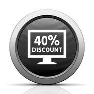 Computer Monitor icon on a round button - ElectSeries N113