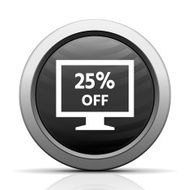 Computer Monitor icon on a round button - ElectSeries N127
