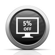 Computer Monitor icon on a round button - ElectSeries N129