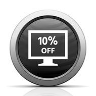 Computer Monitor icon on a round button - ElectSeries N139