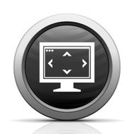 Computer Monitor icon on a round button - ElectSeries N142