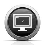Computer Monitor icon on a round button - ElectSeries N146