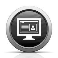 Computer Monitor icon on a round button - ElectSeries N147