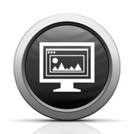 Computer Monitor icon on a round button - ElectSeries N149
