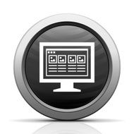 Computer Monitor icon on a round button - ElectSeries N150
