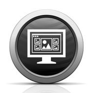 Computer Monitor icon on a round button - ElectSeries N153