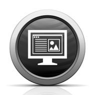 Computer Monitor icon on a round button - ElectSeries N157