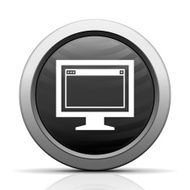Computer Monitor icon on a round button - ElectSeries N161