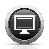 Computer Monitor icon on a round button - ElectSeries N162