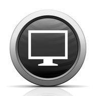 Computer Monitor icon on a round button - ElectSeries N163