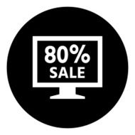 Computer Monitor icon on a round button - DimSeries N66