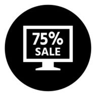 Computer Monitor icon on a round button - DimSeries N67