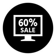 Computer Monitor icon on a round button - DimSeries N70
