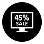 Computer Monitor icon on a round button - DimSeries N73