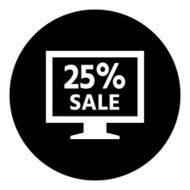 Computer Monitor icon on a round button - DimSeries N77
