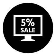 Computer Monitor icon on a round button - DimSeries N81