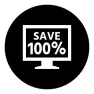 Computer Monitor icon on a round button - DimSeries N82