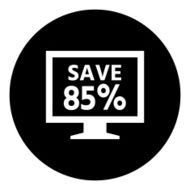 Computer Monitor icon on a round button - DimSeries N85