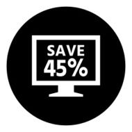 Computer Monitor icon on a round button - DimSeries N93