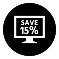 Computer Monitor icon on a round button - DimSeries N99