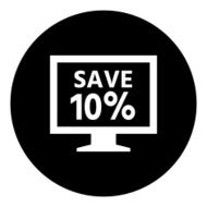 Computer Monitor icon on a round button - DimSeries N100