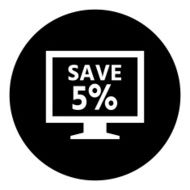 Computer Monitor icon on a round button - DimSeries N101