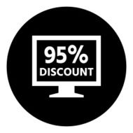 Computer Monitor icon on a round button - DimSeries N103