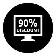 Computer Monitor icon on a round button - DimSeries N104