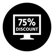 Computer Monitor icon on a round button - DimSeries N107