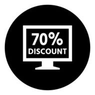 Computer Monitor icon on a round button - DimSeries N108