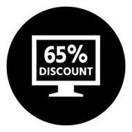 Computer Monitor icon on a round button - DimSeries N109