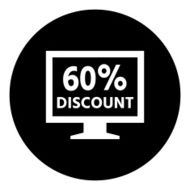 Computer Monitor icon on a round button - DimSeries N110