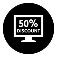 Computer Monitor icon on a round button - DimSeries N112