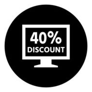 Computer Monitor icon on a round button - DimSeries N114