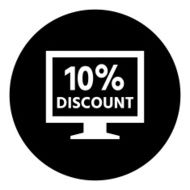 Computer Monitor icon on a round button - DimSeries N120