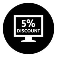 Computer Monitor icon on a round button - DimSeries N121