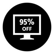 Computer Monitor icon on a round button - DimSeries N122